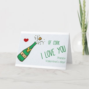 CARTES POUR FÊTES ANNUELLES AMOUR & HUMOUR VIN POUR LA JOURNÉE DE VALENTINE