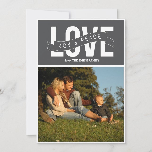 Cartes Pour Fêtes Annuelles amour, joie et paix (Devant)