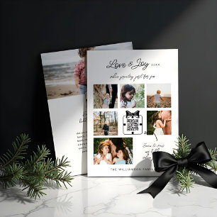 Cartes Pour Fêtes Annuelles Amour & Joie Moderne Minimal QR Code Message vidéo