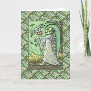 CARTES POUR FÊTES ANNUELLES AMOUR MALADE FILLE ZOMBIE SUIVANT SON COEUR, WHIMS