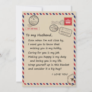Cartes Pour Fêtes Annuelles Amour Mari   Lettre À Mon Mari Je T'Aime