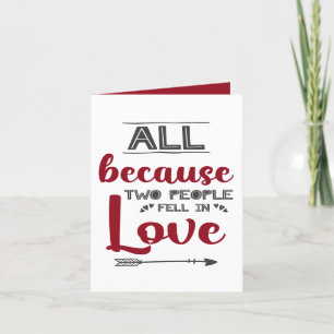 Cartes Pour Fêtes Annuelles Amour minimal en lettres rouges et grises