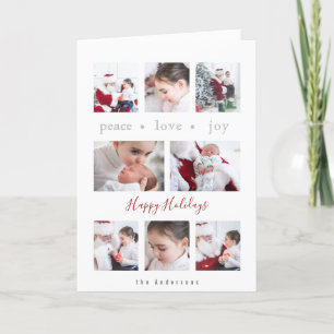 Cartes Pour Fêtes Annuelles Amour minimaliste moderne Joyeux Paix Multiphoto