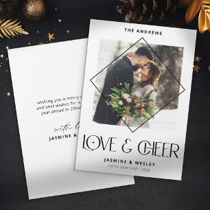 Cartes Pour Fêtes Annuelles Amour moderne & Cheer Couple Photo Noël