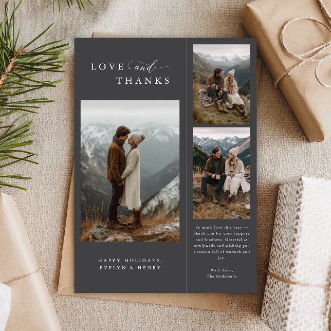 Cartes Pour Fêtes Annuelles Amour moderne et merci 3 Photo Newlysée (Créateur téléchargé)