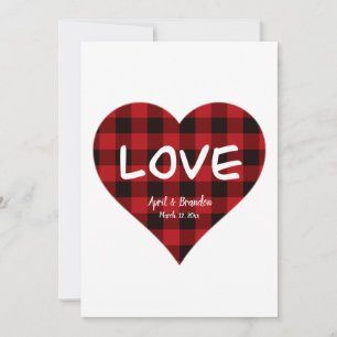 Cartes Pour Fêtes Annuelles Amour, motif carreau de buffle rouge, Saint-Valent