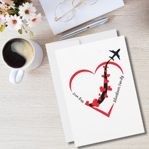 Cartes Pour Fêtes Annuelles Amour Notre Silverliner Famille Coeurs d'avion sim