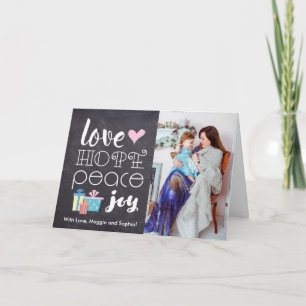 Cartes Pour Fêtes Annuelles Amour, Paix, Espoir, Joie - Photo vacances
