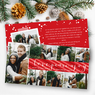Cartes Pour Fêtes Annuelles Amour Paix Joie Écriture Simple Tendance Moderne 7