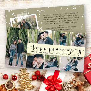 Cartes Pour Fêtes Annuelles Amour Paix Joie Écriture Tendance Simple Moderne 7