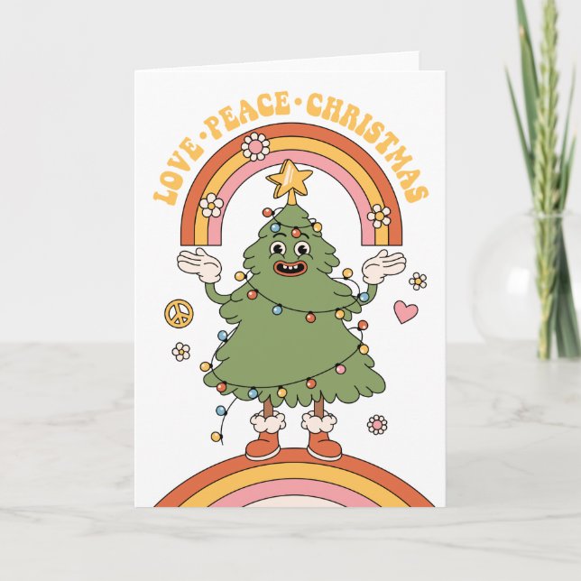 Cartes Pour Fêtes Annuelles Amour, Paix, Noël - Un Super Vacances (Devant)