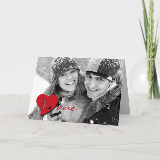 Cartes Pour Fêtes Annuelles Amour. Photo personnalisée de la Saint Valentin (Devant)