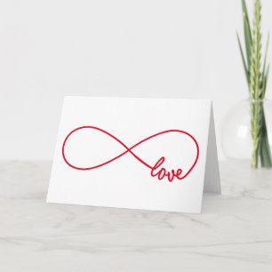 Cartes Pour Fêtes Annuelles Amour pour toujours, signe rouge infini, amour san