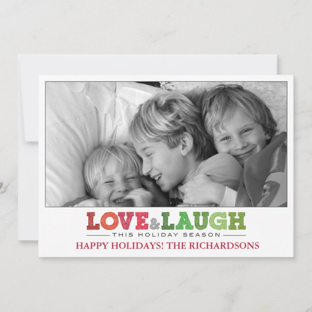 Cartes Pour Fêtes Annuelles Amour + Rire (Devant)