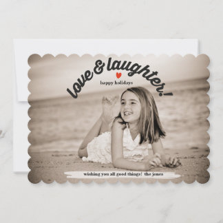 Cartes Pour Fêtes Annuelles Amour & Rires avec photo au verso