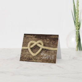 Cartes Pour Fêtes Annuelles Amour rustique de corde de coeur de Saint-Valentin