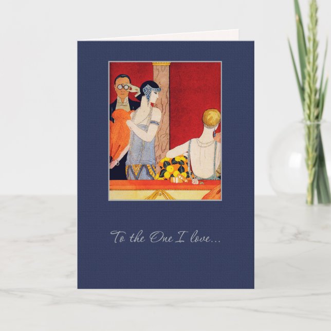 Cartes Pour Fêtes Annuelles Amour. Saint-Valentin Art déco (Devant)