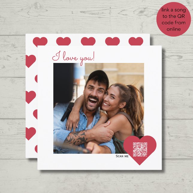 Cartes Pour Fêtes Annuelles amour vous coeur rouge moderne photo chanson valen (Créateur téléchargé)