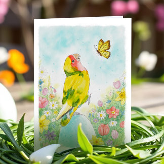 Cartes Pour Fêtes Annuelles Amoureux capricieux de Pâques Fleurs mignonnes aqu