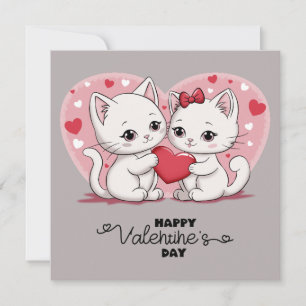 Cartes Pour Fêtes Annuelles Amoureux de chats de dessins animés mignons pour l