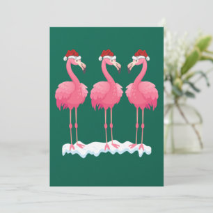 Cartes Pour Fêtes Annuelles Amoureux de flamants Noël Éclairage Santa Flamants