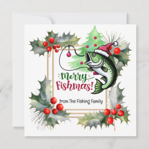 Cartes Pour Fêtes Annuelles Amoureux de la pêche thème de Noël