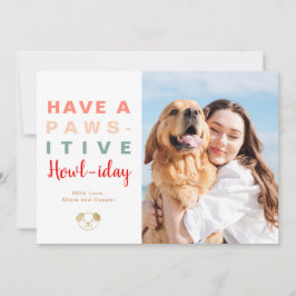 Cartes Pour Fêtes Annuelles Amoureux de les chiens Photo Pawsitive Howliday No
