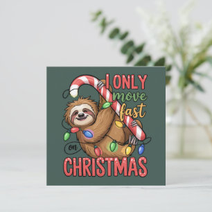Cartes Pour Fêtes Annuelles Amoureux de paresseux drôle Noël Animal mignon Xma