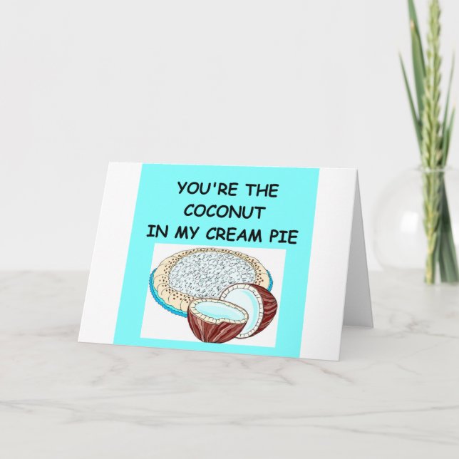 Cartes Pour Fêtes Annuelles amoureux de tarte à la crème de coco (Devant)