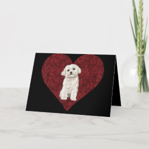 Cartes Pour Fêtes Annuelles Amoureux des chiens   Empreinte digitale de cœur M