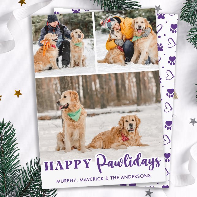 Cartes Pour Fêtes Annuelles Amoureux des chiens photo Pet 3 Personnalisé Joyeu (Créateur téléchargé)