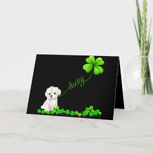 Cartes Pour Fêtes Annuelles amoureux des chiens Shamrock irlandais chanceux
