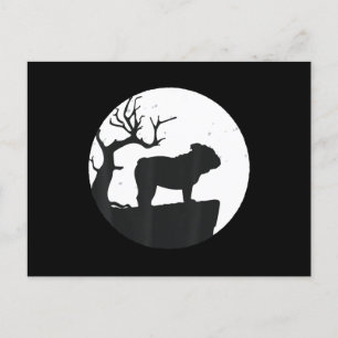 Cartes Pour Fêtes Annuelles Amoureux des chiens Silhouette de Bouledogue Ang