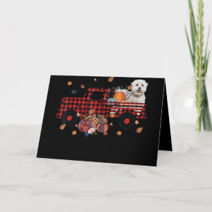 Cartes Pour Fêtes Annuelles Amoureux des chiens Thanksgiving, camion Citrouil