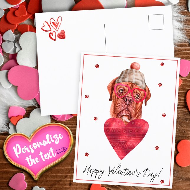 Cartes Pour Fêtes Annuelles Amoureux des chiens Valentine Cadeau Français Mast (Créateur téléchargé)