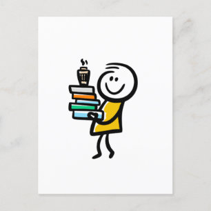 Cartes Pour Fêtes Annuelles Amoureux des livres et du café