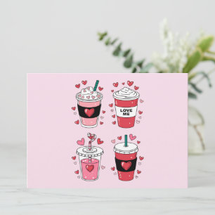 Cartes Pour Fêtes Annuelles Amoureux du café Latte de la Saint-Valentin
