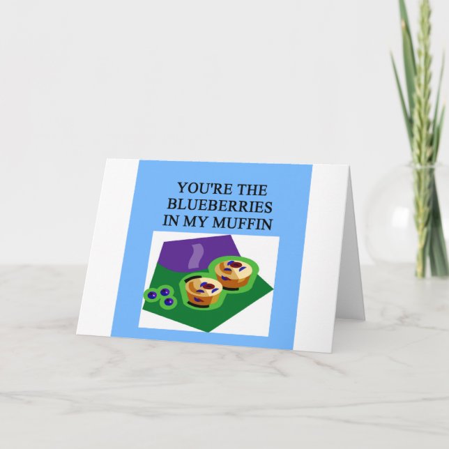 Cartes Pour Fêtes Annuelles amoureux du muffin aux bleuets (Devant)