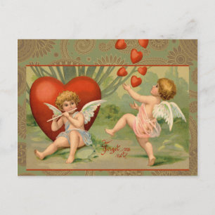 Cartes Pour Fêtes Annuelles Amours Antiques de la Saint-Valentin Cupidons