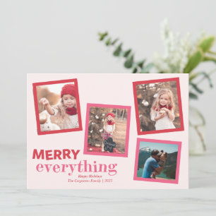 Cartes Pour Fêtes Annuelles Amusant 4 Photo Joyeux Tout rose