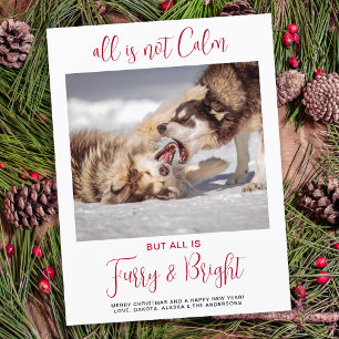 Cartes Pour Fêtes Annuelles Amusant animal de compagnie Furry & Bright Custom 