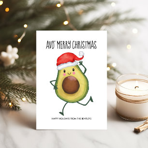 Cartes Pour Fêtes Annuelles Amusant Avocado Avo Joyeux Noël