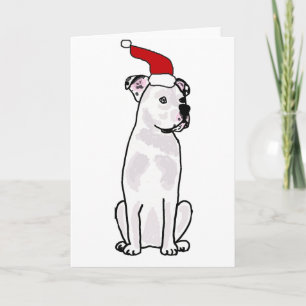 Cartes Pour Fêtes Annuelles Amusant blanc américain Bulldog Design de Noël