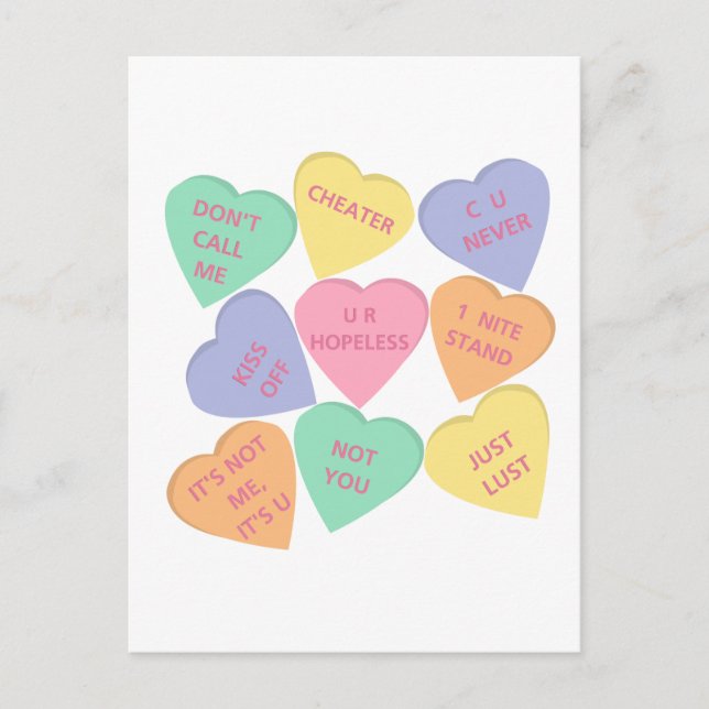 Cartes Pour Fêtes Annuelles Amusant coeur de conversation de la Saint Valentin (Devant)