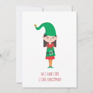Cartes Pour Fêtes Annuelles Amusant Elf Fille de Noël