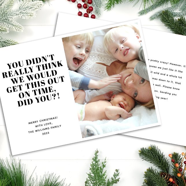 Cartes Pour Fêtes Annuelles Amusant fin Joyeux Noël Photo de famille (Créateur téléchargé)