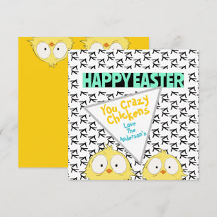 Cartes Pour Fêtes Annuelles Amusant "Happy Easter You Crazy Chickens" Pâques