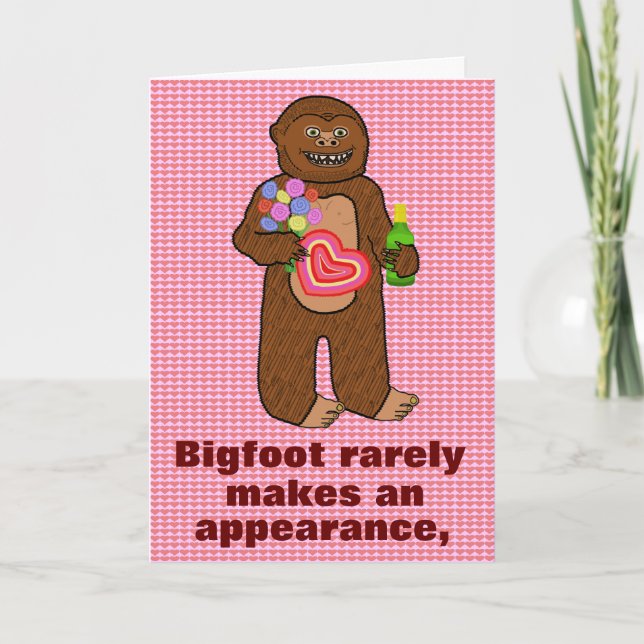 Cartes Pour Fêtes Annuelles Amusant Humour d'anniversaire de Bigfoot (Devant)