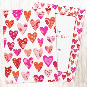 Cartes Pour Fêtes Annuelles Amusant Japandi Cœur Rouge Rose Saint-Valentin