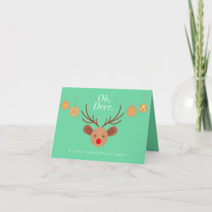 Cartes Pour Fêtes Annuelles Amusant jeu de cerfs de Noël vert
